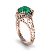 Emerald Ornate Filigree Engagement Ring - Evie No. 5 image 1