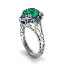 Emerald Ornate Filigree Engagement Ring - Evie No. 66 image 1