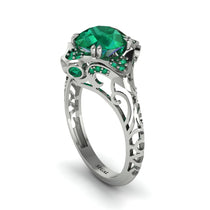Emerald Ornate Filigree Engagement Ring - Evie No. 21 image 1