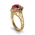 Ruby Ornate Filigree Engagement Ring - Evie No. 10