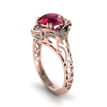 Ruby Ornate Filigree Engagement Ring - Evie No. 11 image 1