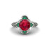 Ruby Ornate Filigree Engagement Ring - Evie No. 27