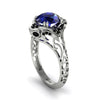 Sapphire Ornate Filigree Engagement Ring - Evie No. 45