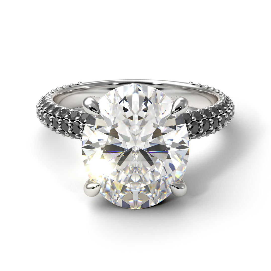 Oval Cut Diamond Classic Pave Engagement Ring - Irene No. 33