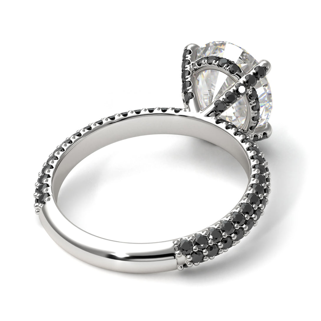 Oval Cut Diamond Classic Pave Engagement Ring - Irene No. 33