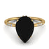 Custom For Carissa Hidden Halo Elegant Pear black diamond Engagement Ring - Ariel No. 700