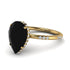 Custom For Carissa Hidden Halo Elegant Pear black diamond Engagement Ring - Ariel No. 700