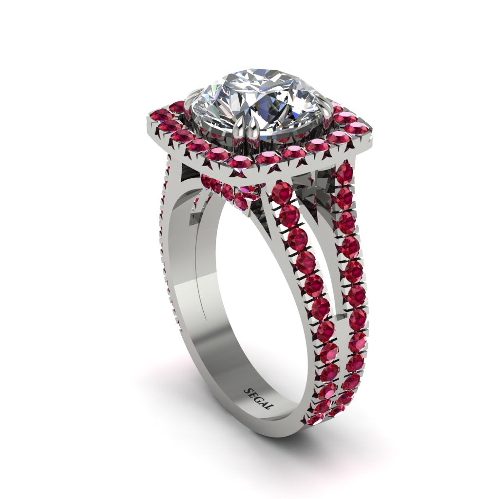 Diamond Pave Split Shank Engagement Ring - Averie No. 48
