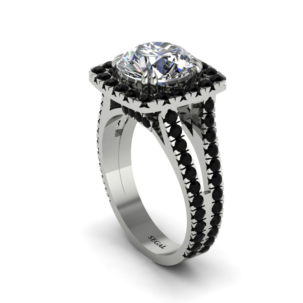 Diamond Pave Split Shank Engagement Ring - Averie No. 33