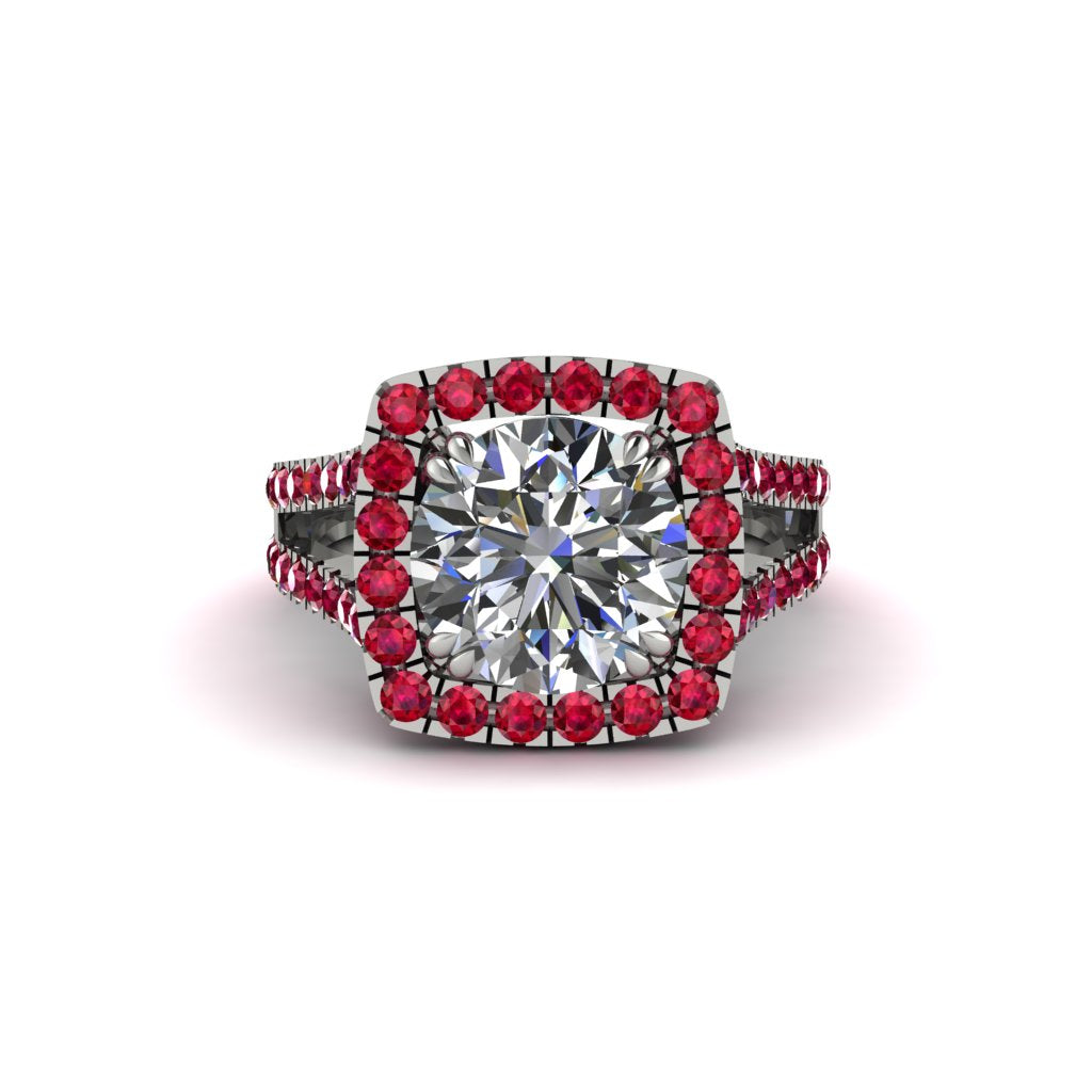 Diamond Pave Split Shank Engagement Ring - Averie No. 48