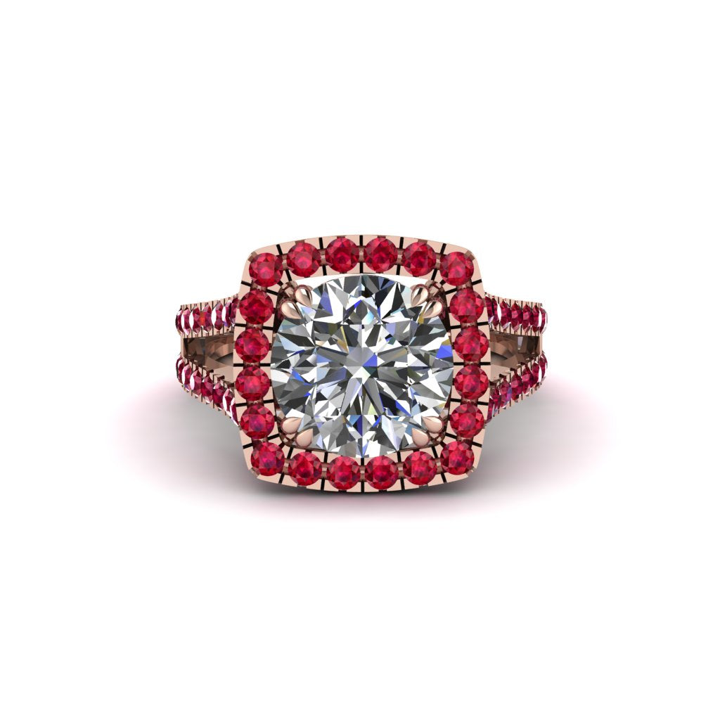 Diamond Pave Split Shank Engagement Ring - Averie No. 47