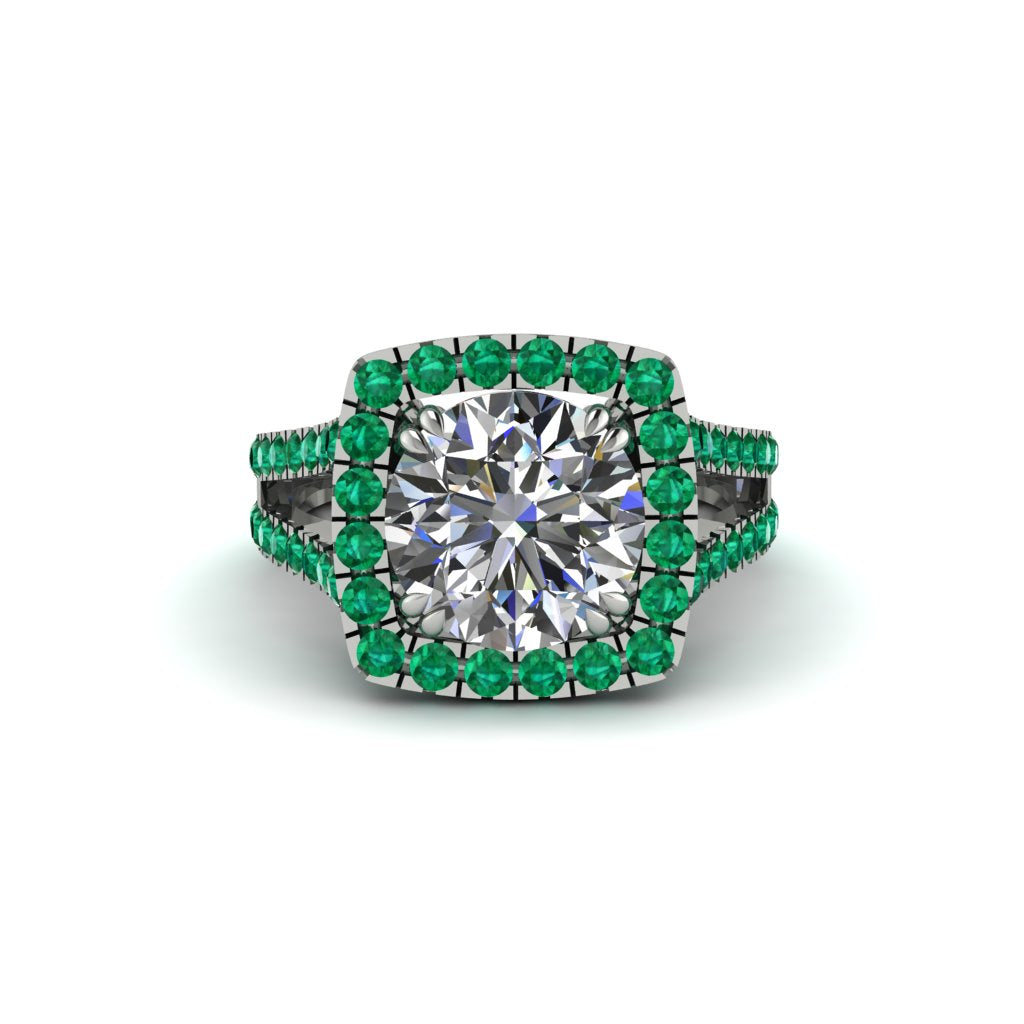 Diamond Pave Split Shank Engagement Ring - Averie No. 18