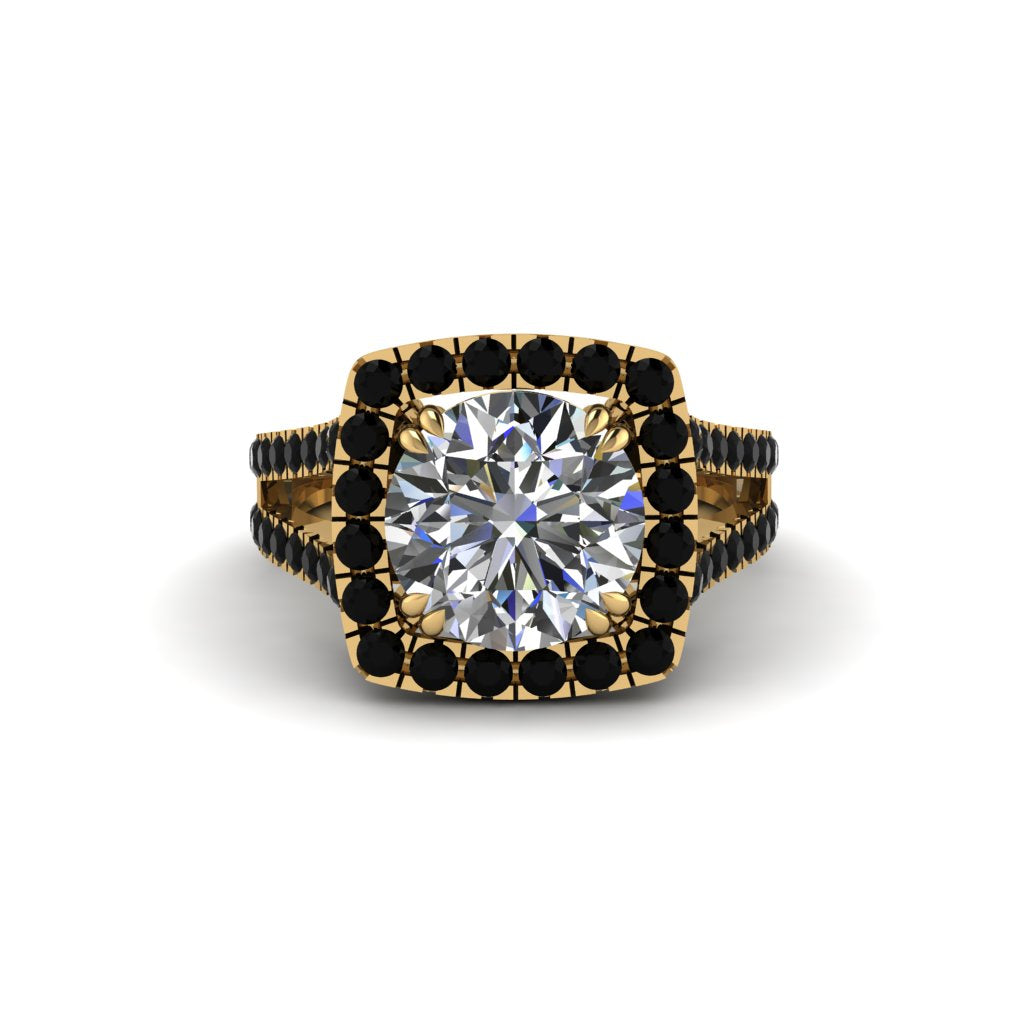Diamond Pave Split Shank Engagement Ring - Averie No. 31