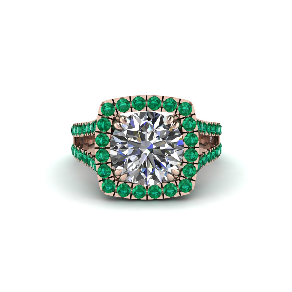 Diamond Pave Split Shank Engagement Ring - Averie No. 17