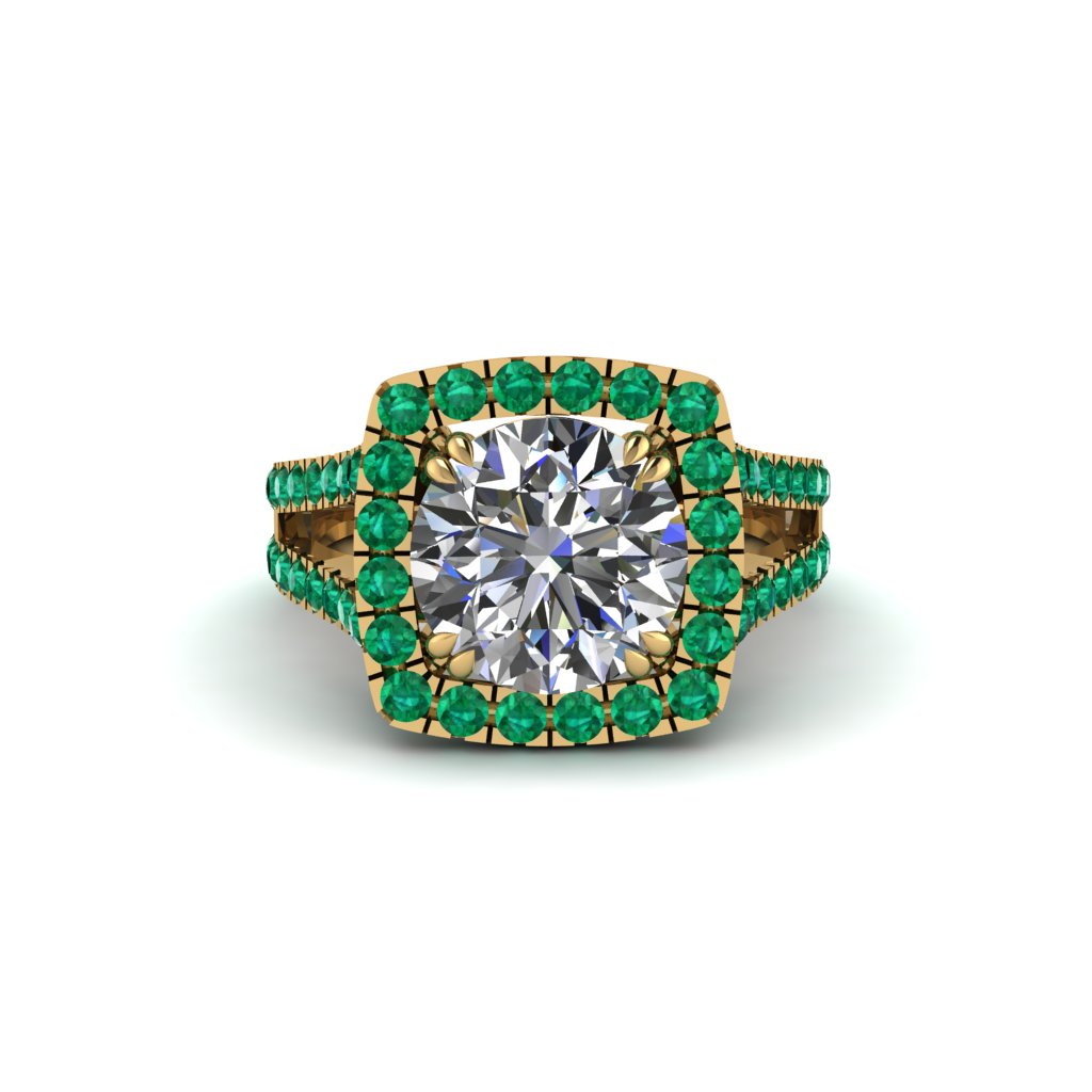 Diamond Pave Split Shank Engagement Ring - Averie No. 16