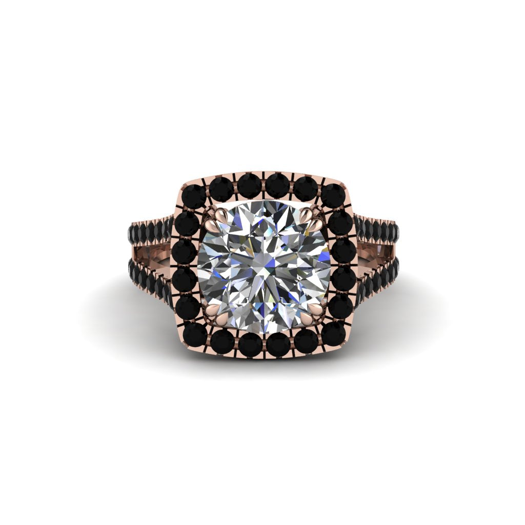 Diamond Pave Split Shank Engagement Ring - Averie No. 32