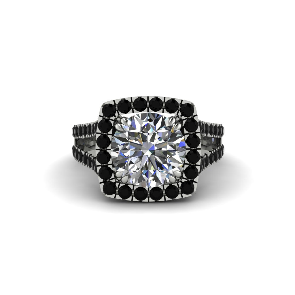 Diamond Pave Split Shank Engagement Ring - Averie No. 33