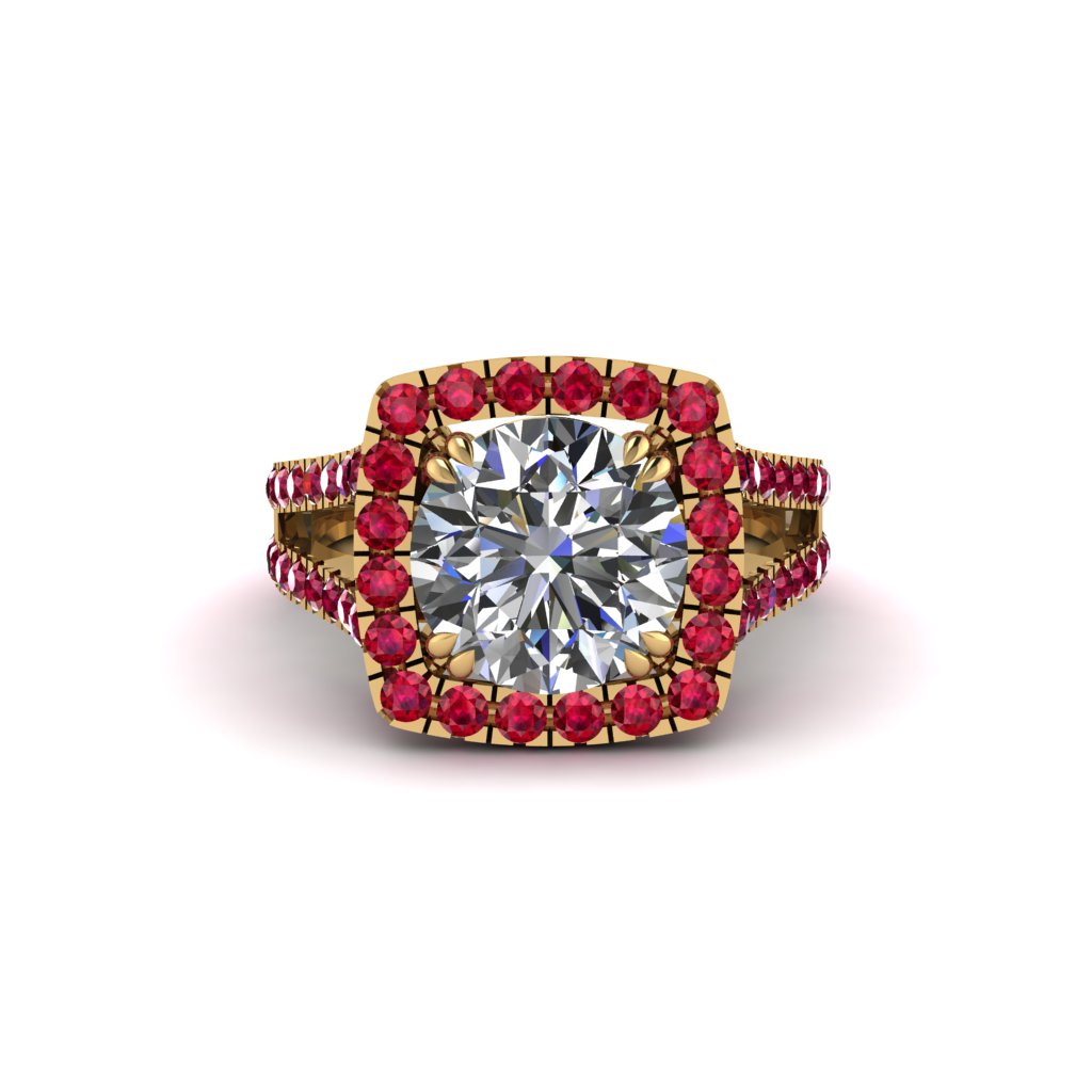 Diamond Pave Split Shank Engagement Ring - Averie No. 46