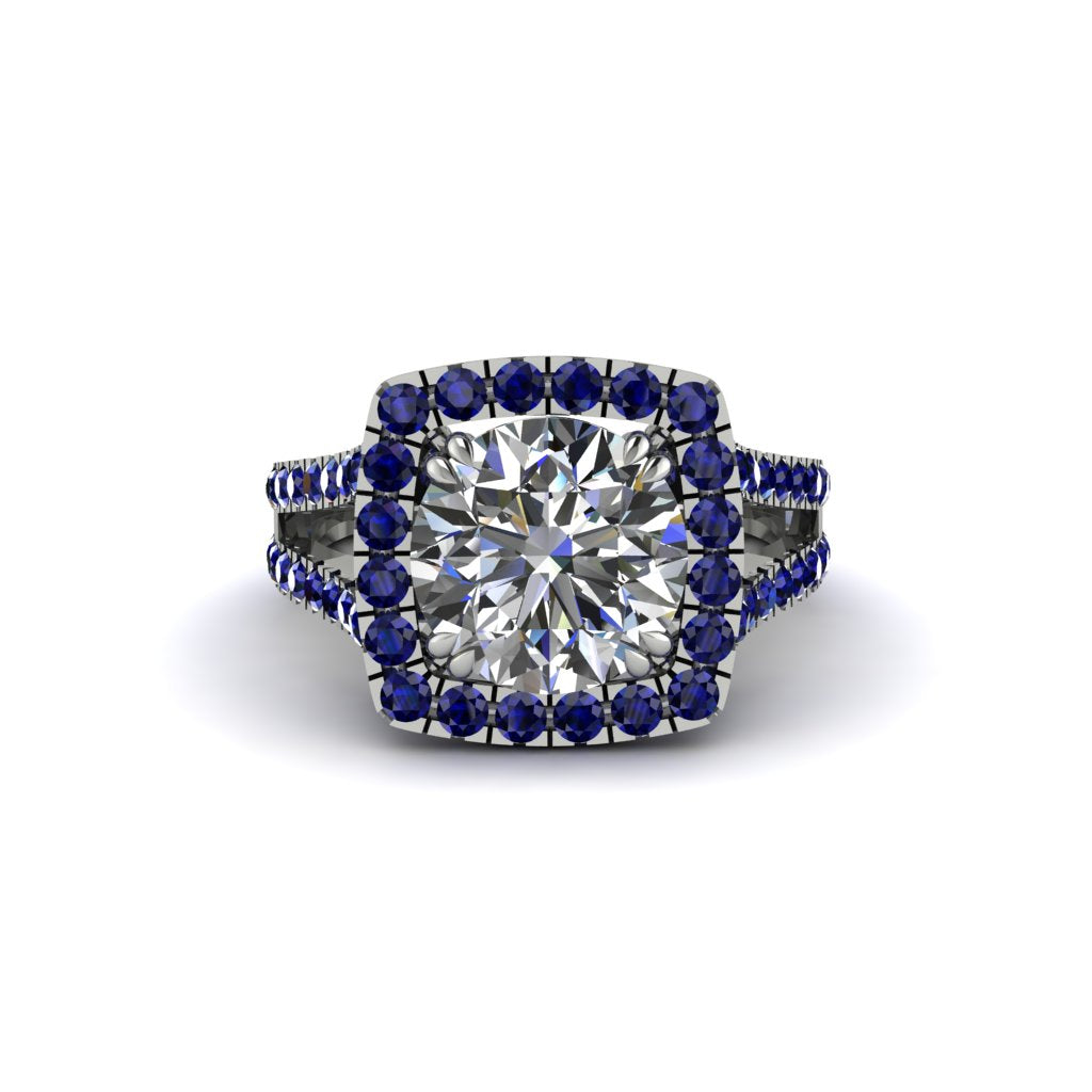 Diamond Pave Split Shank Engagement Ring - Averie No. 63