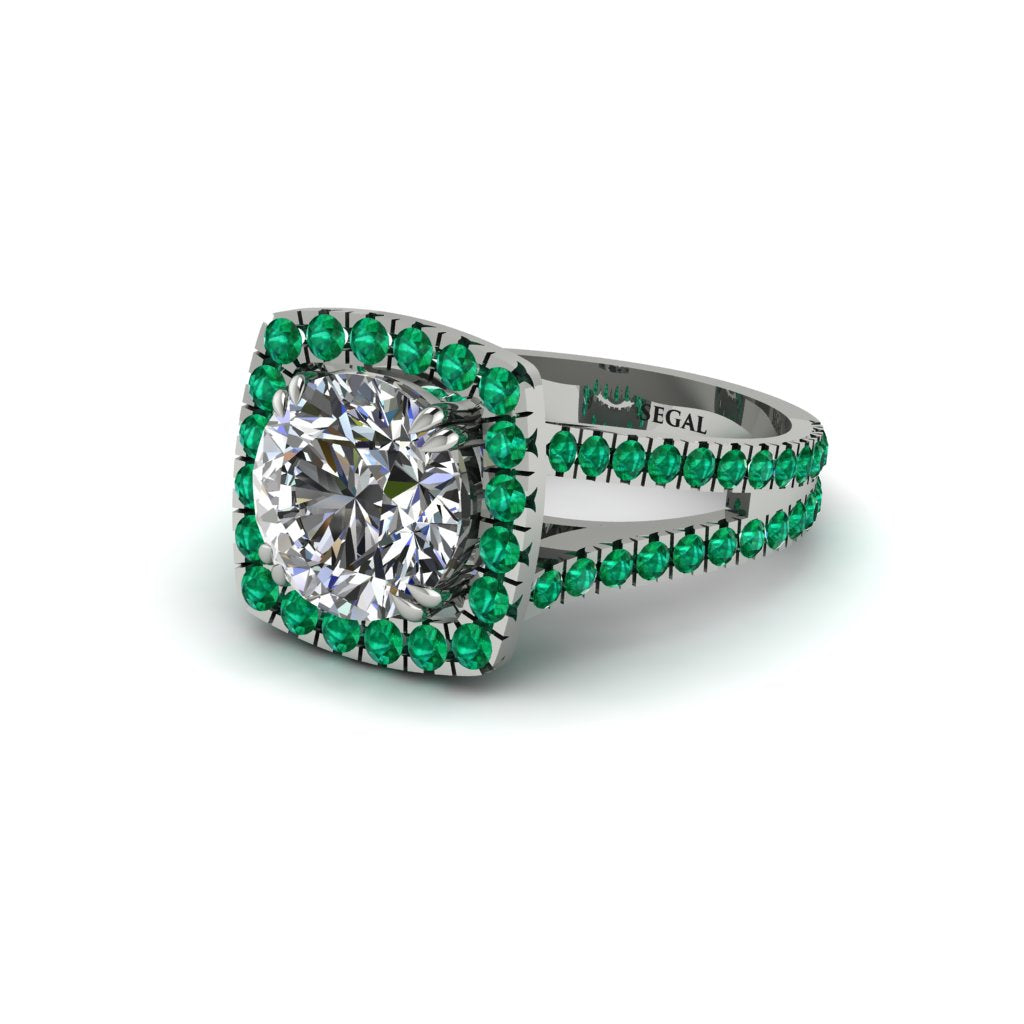 Diamond Pave Split Shank Engagement Ring - Averie No. 18