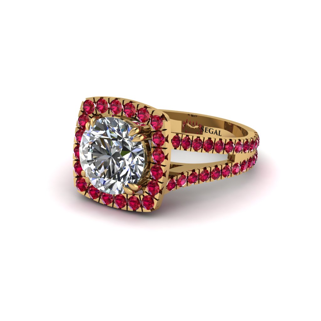 Diamond Pave Split Shank Engagement Ring - Averie No. 46