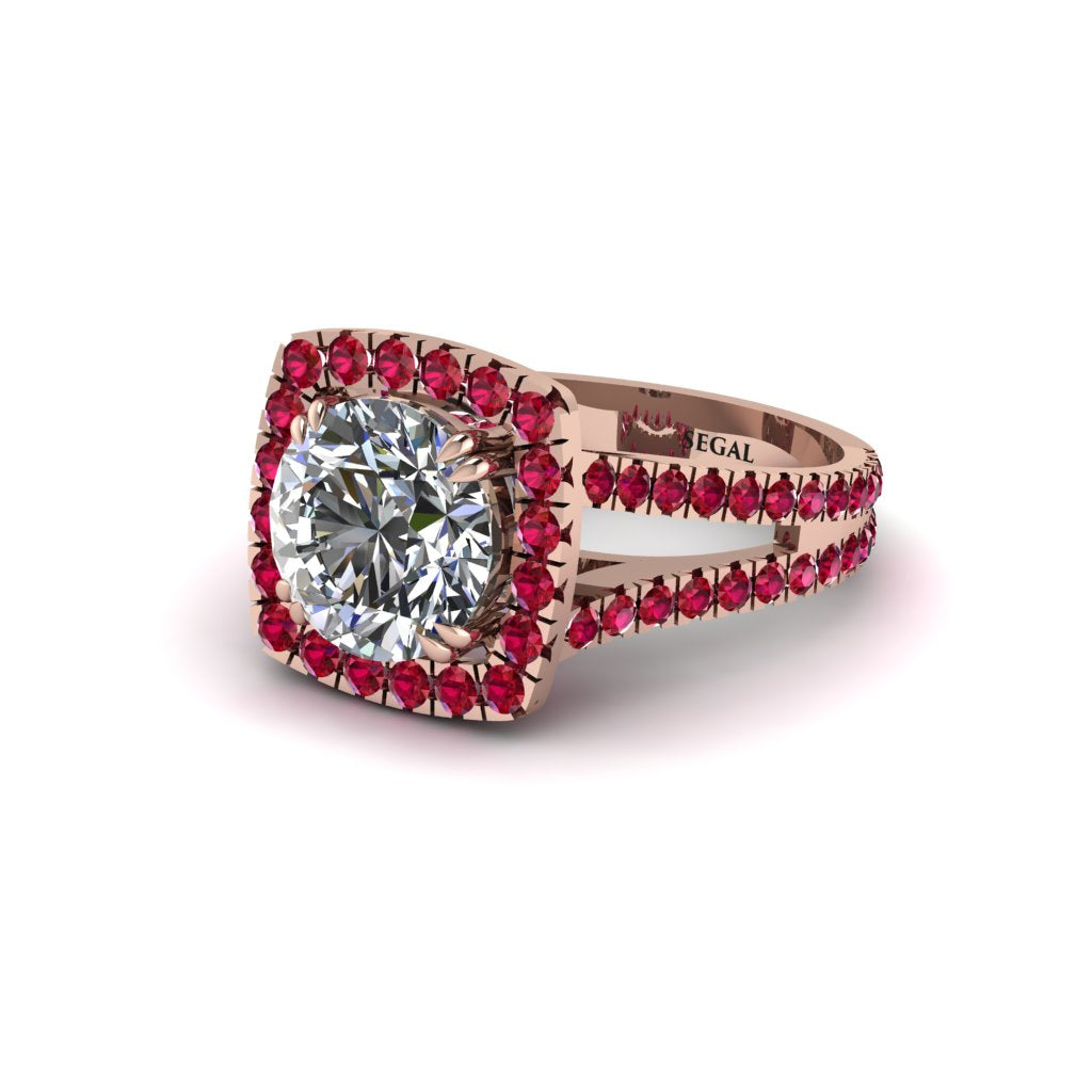 Diamond Pave Split Shank Engagement Ring - Averie No. 47