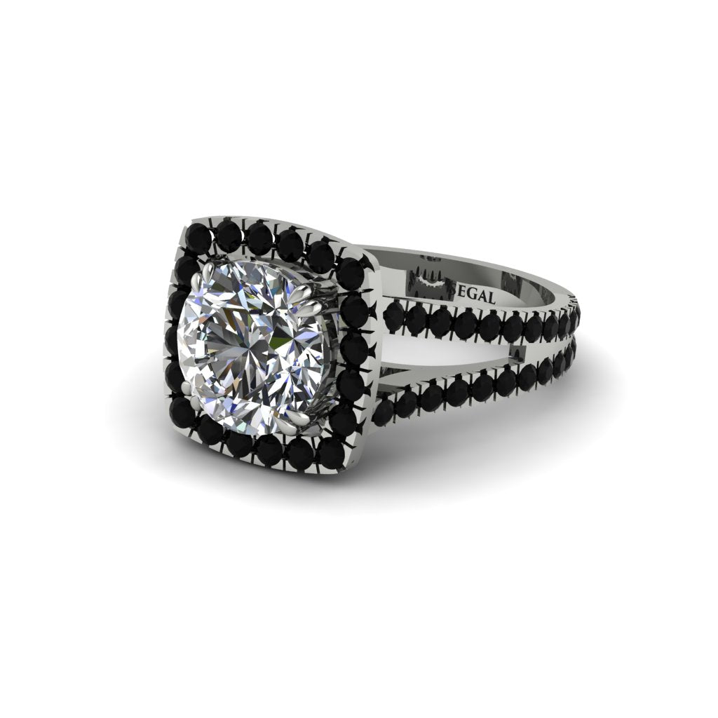 Diamond Pave Split Shank Engagement Ring - Averie No. 33