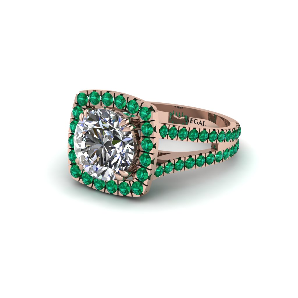 Diamond Pave Split Shank Engagement Ring - Averie No. 17