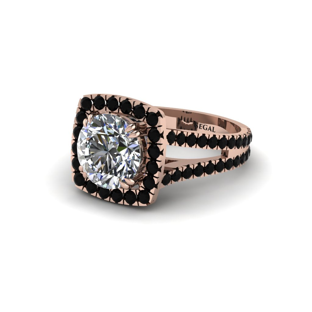 Diamond Pave Split Shank Engagement Ring - Averie No. 32
