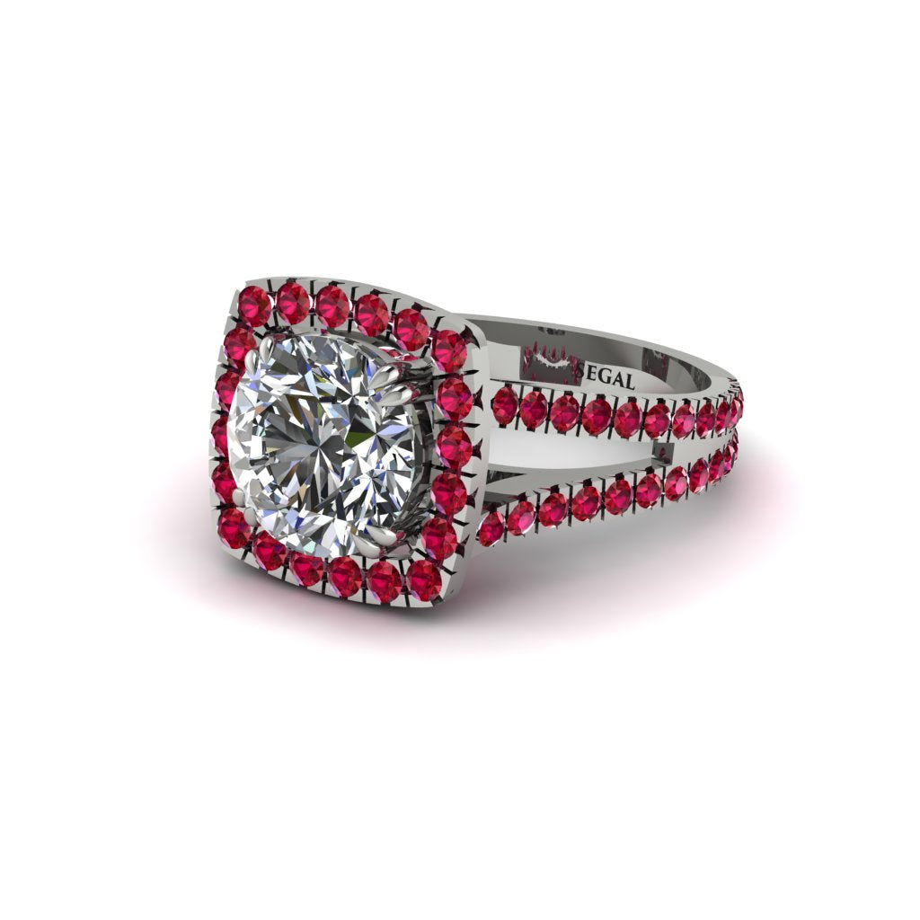 Diamond Pave Split Shank Engagement Ring - Averie No. 48
