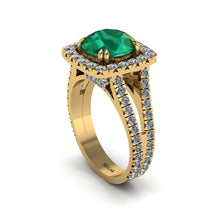 Emerald Pave Split Shank Engagement Ring - Averie No. 4 image 1