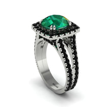 Emerald Pave Split Shank Engagement Ring - Averie No. 36 image 1