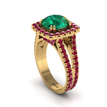 Emerald Pave Split Shank Engagement Ring - Averie No. 49 image 1