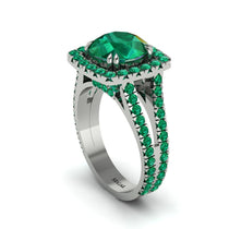 Emerald Pave Split Shank Engagement Ring - Averie No. 21 image 1