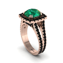 Emerald Pave Split Shank Engagement Ring - Averie No. 35 image 1