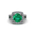 Emerald Pave Split Shank Engagement Ring - Averie No. 6