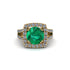 Emerald Pave Split Shank Engagement Ring - Averie No. 4