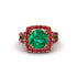 Emerald Pave Split Shank Engagement Ring - Averie No. 49 image 2