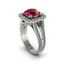 Ruby Pave Split Shank Engagement Ring - Averie No. 12