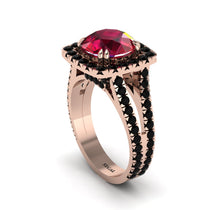 Ruby Pave Split Shank Engagement Ring - Averie No. 41 image 1