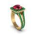 Ruby Pave Split Shank Engagement Ring - Averie No. 25