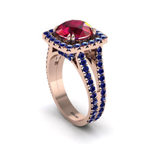 Ruby Pave Split Shank Engagement Ring - Averie No. 71 image 1
