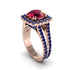 Ruby Pave Split Shank Engagement Ring - Averie No. 71 image 1