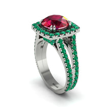 Ruby Pave Split Shank Engagement Ring - Averie No. 27 image 1