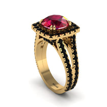 Ruby Pave Split Shank Engagement Ring - Averie No. 40 image 1