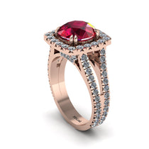 Ruby Pave Split Shank Engagement Ring - Averie No. 11 image 1