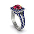 Ruby Pave Split Shank Engagement Ring - Averie No. 72