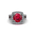 Ruby Pave Split Shank Engagement Ring - Averie No. 12 image 2