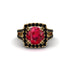 Ruby Pave Split Shank Engagement Ring - Averie No. 40