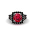 Ruby Pave Split Shank Engagement Ring - Averie No. 42